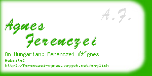 agnes ferenczei business card